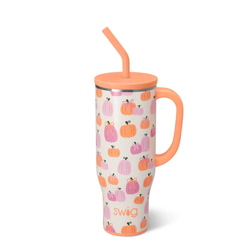 Pumpkin and Bows Swig