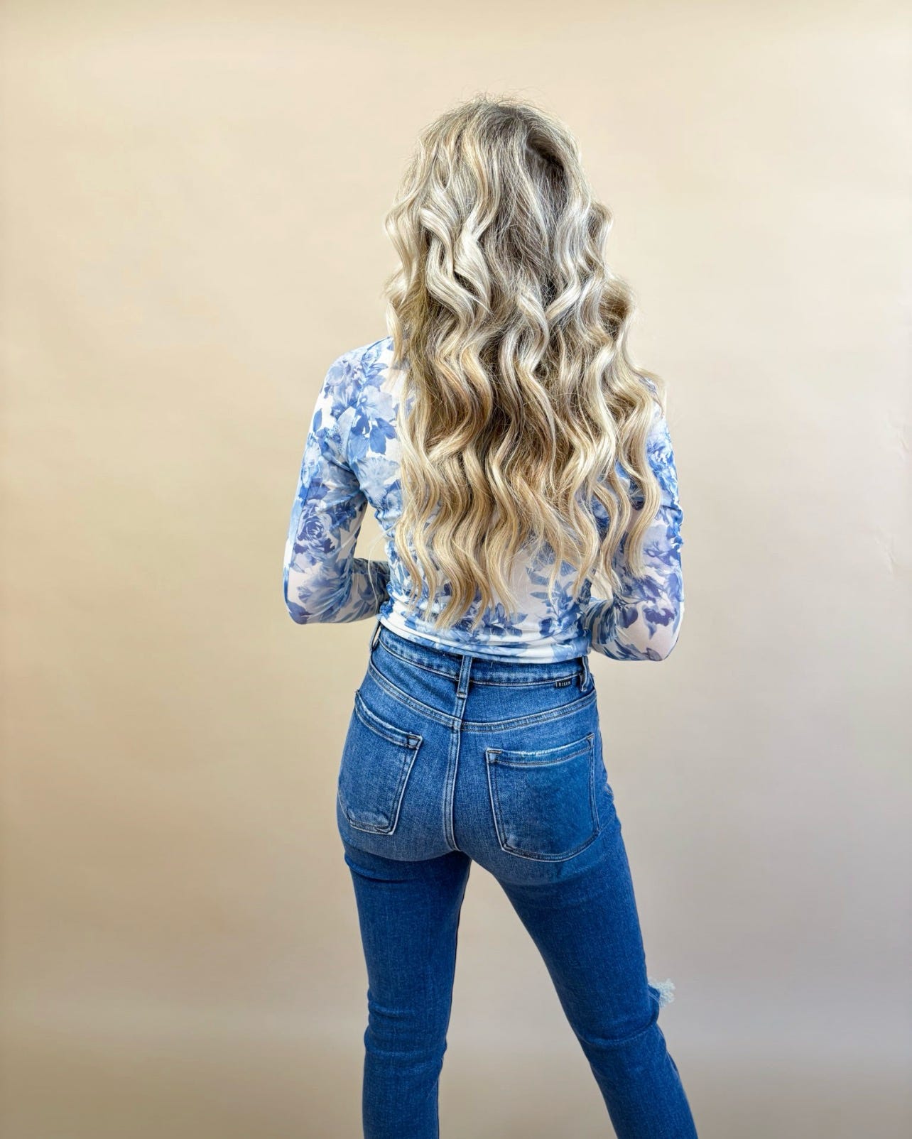 Blue Willow Floral Top