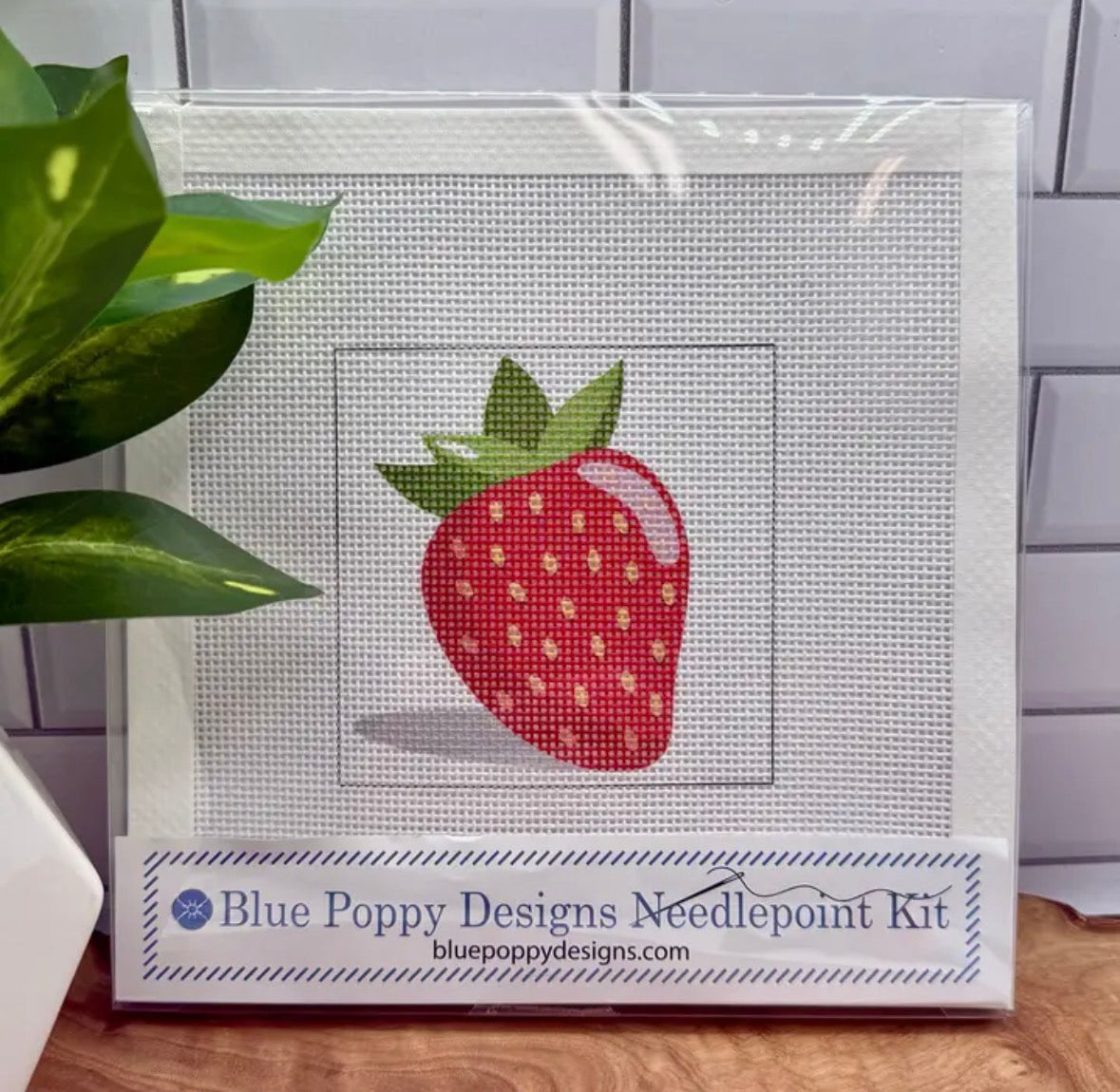 Strawberry Needlepoint Kit (strawberry with shadow) | default - #NP88-FRU-011