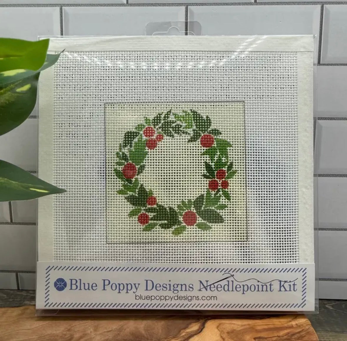 Christmas Wreath Needlepoint Kit | default - #NP88-HOL-003