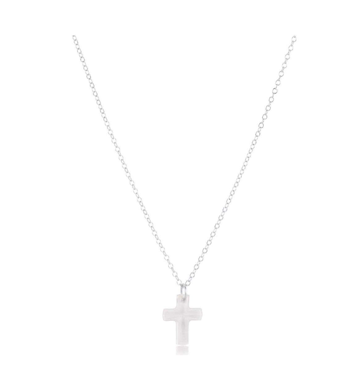 16" Necklace Sterling - Blessed Crystal Charm