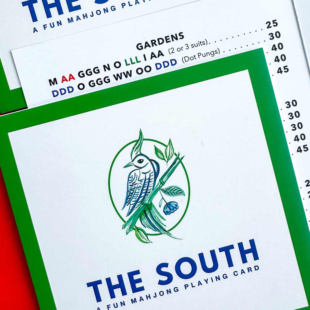 The South: A Fun Mahjong Playing Card (set of 4)
