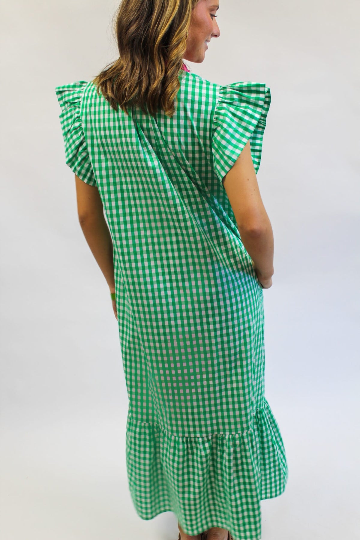 Summer Picnic Plaid Midi Dress