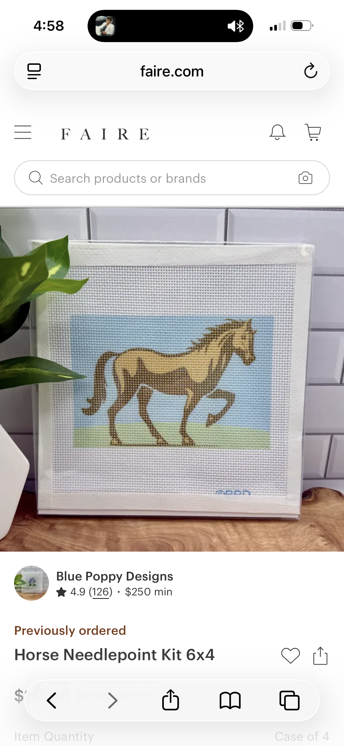 Horse Needlepoint Kit 4x4 | default - #NP99-EQU-005