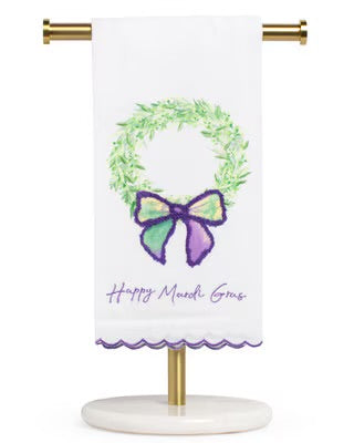 Mardi Gras Wreath Hand Towel