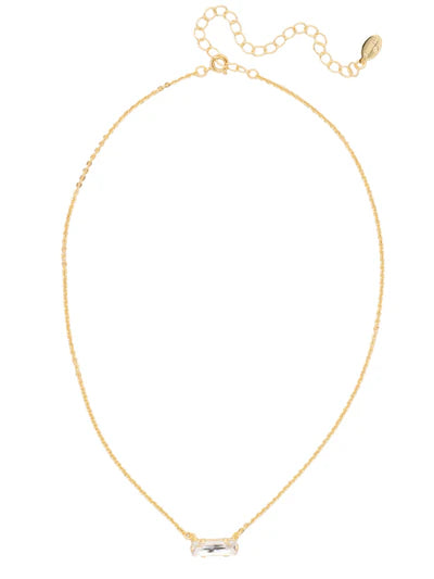 Bindi Pendant Necklace - Bright Gold / Crystal
