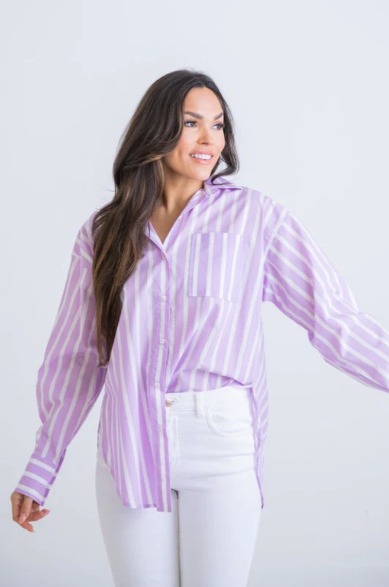 Stripe Button Up Tunic