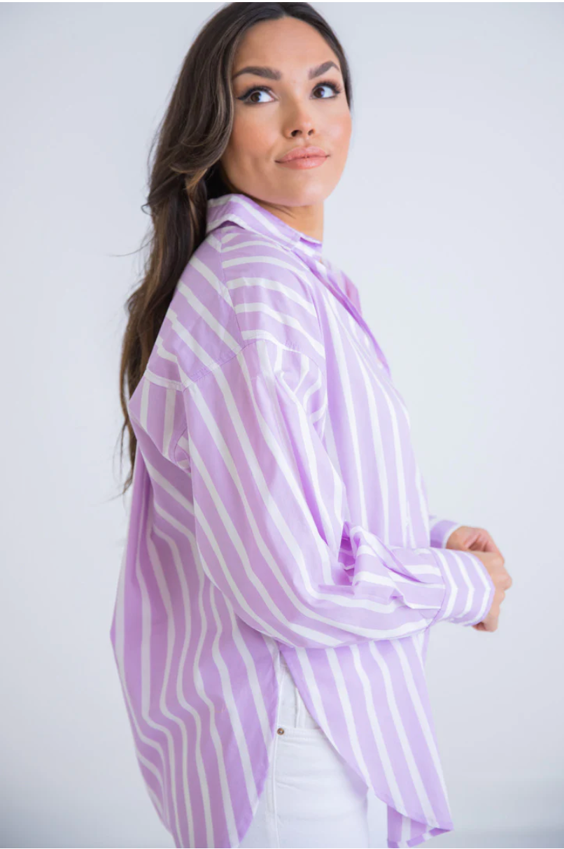 Stripe Button Up Tunic