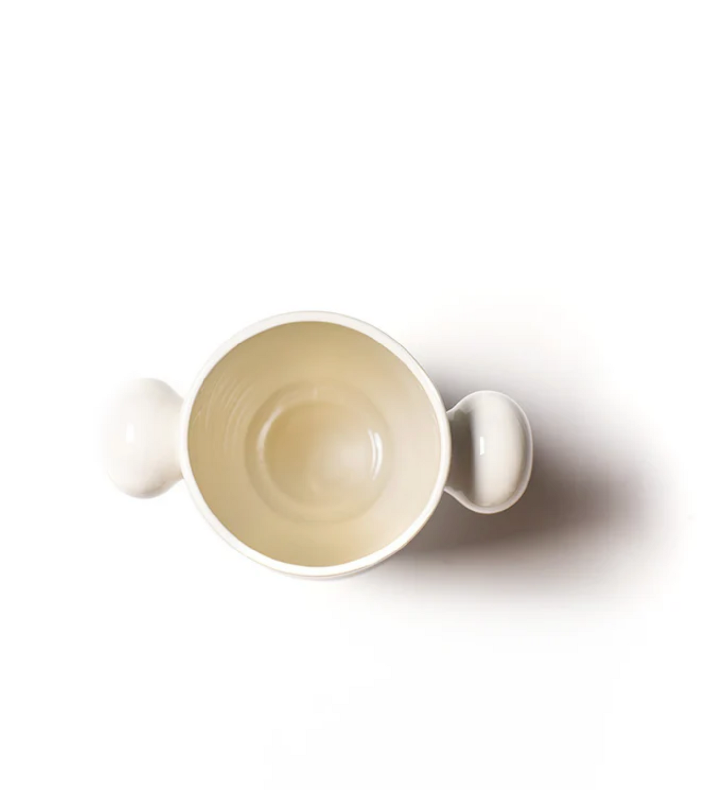 Signature White Large Cylinder Vase with Knob Handles