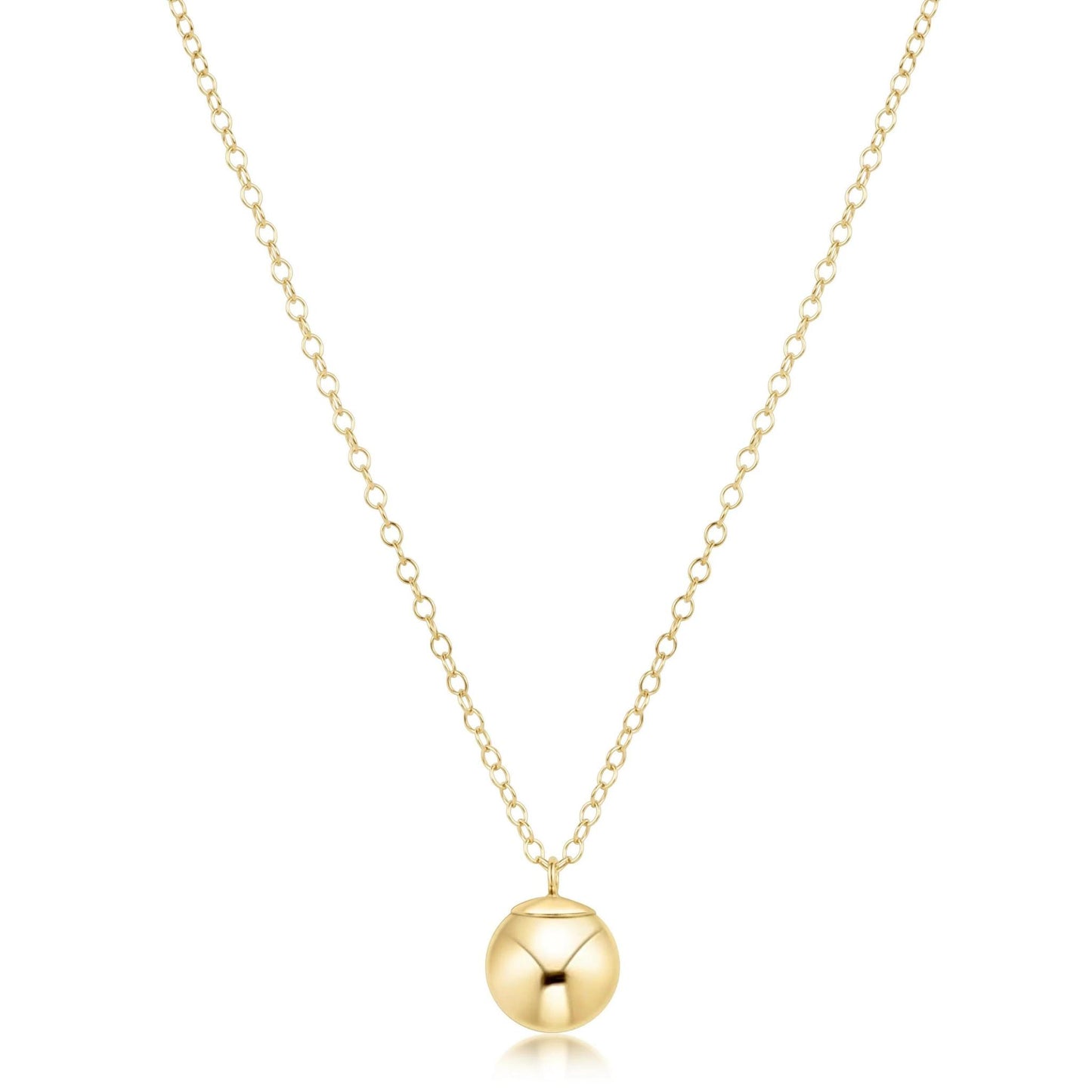16" Necklace Gold- Classic Gold 8mm Charm