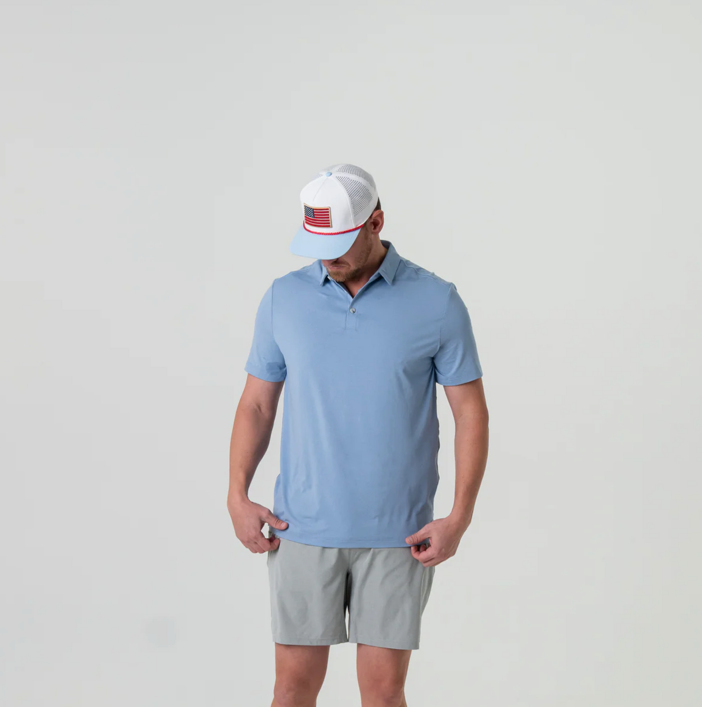 Performance Polo -Heather Sky Blue