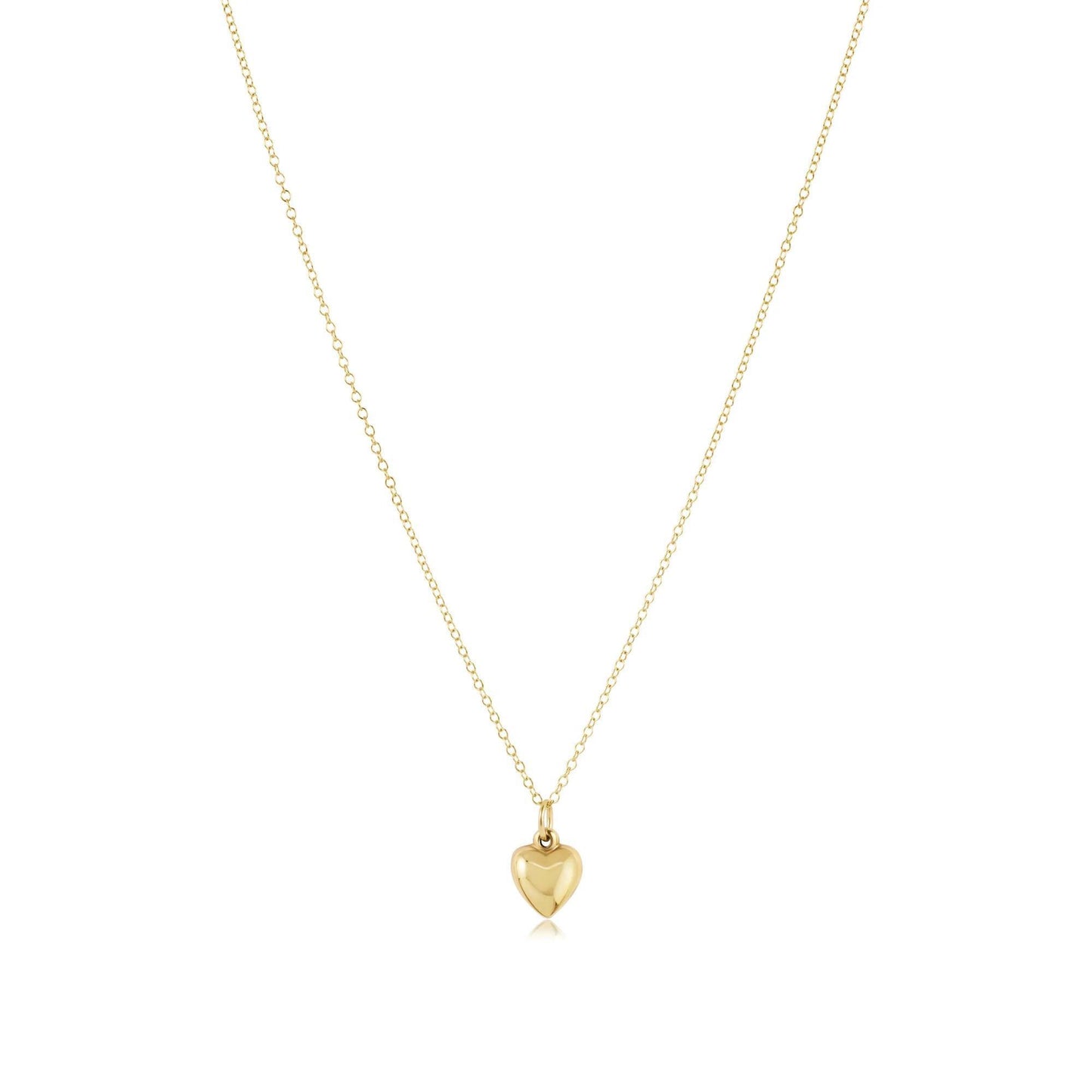 16" Necklace Gold- Love Plush small Gold Charm