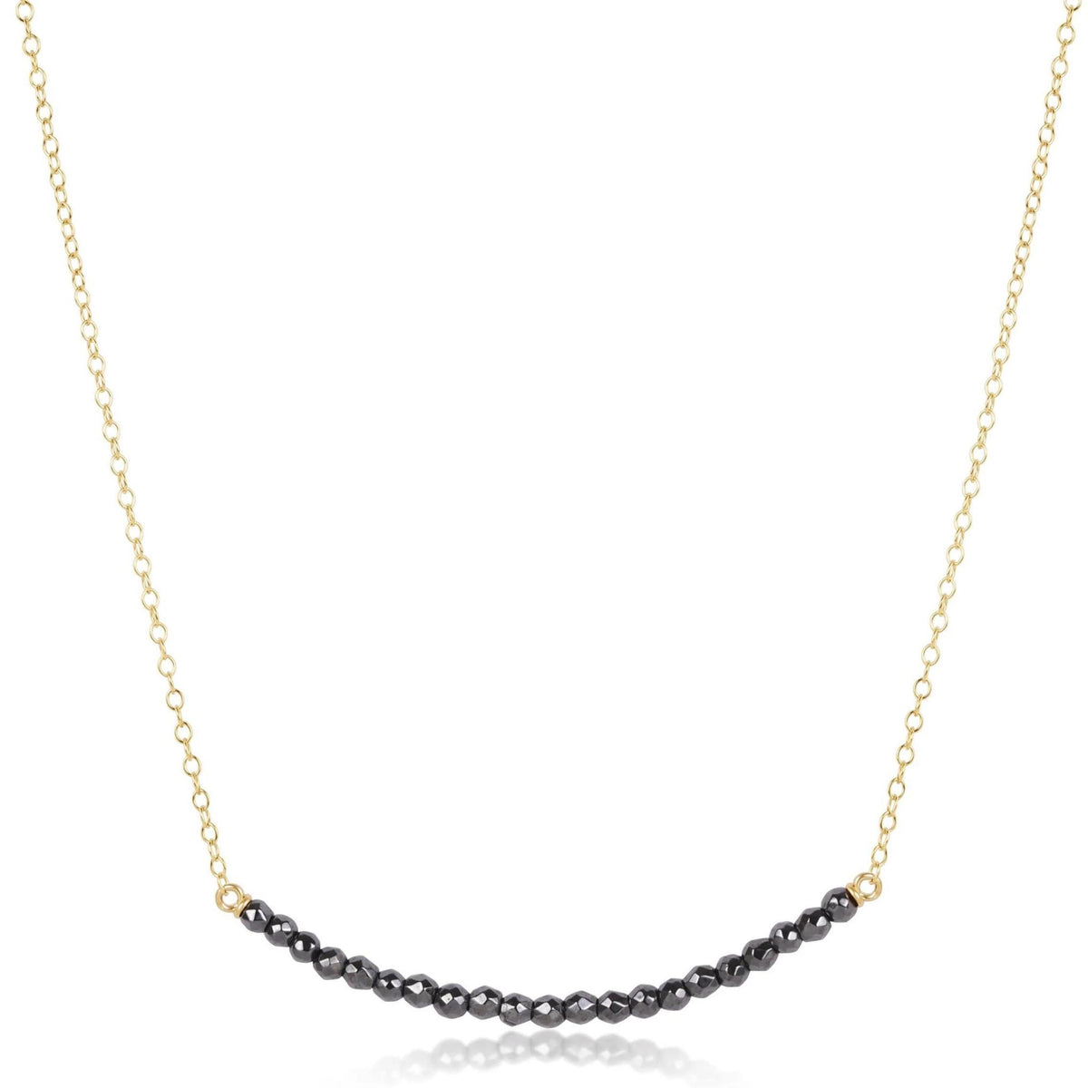 16" Necklace Gold - Beaded Bliss Faceted Hematite