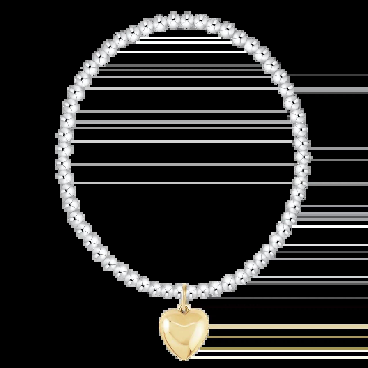Classic Mixed Metal 3mm Bracelet- Love Plush Gold Charm
