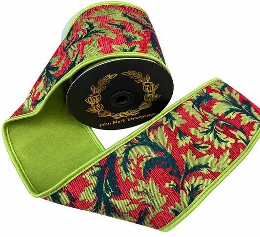 Acanthus Jacquard Dupion Fused Ribbon