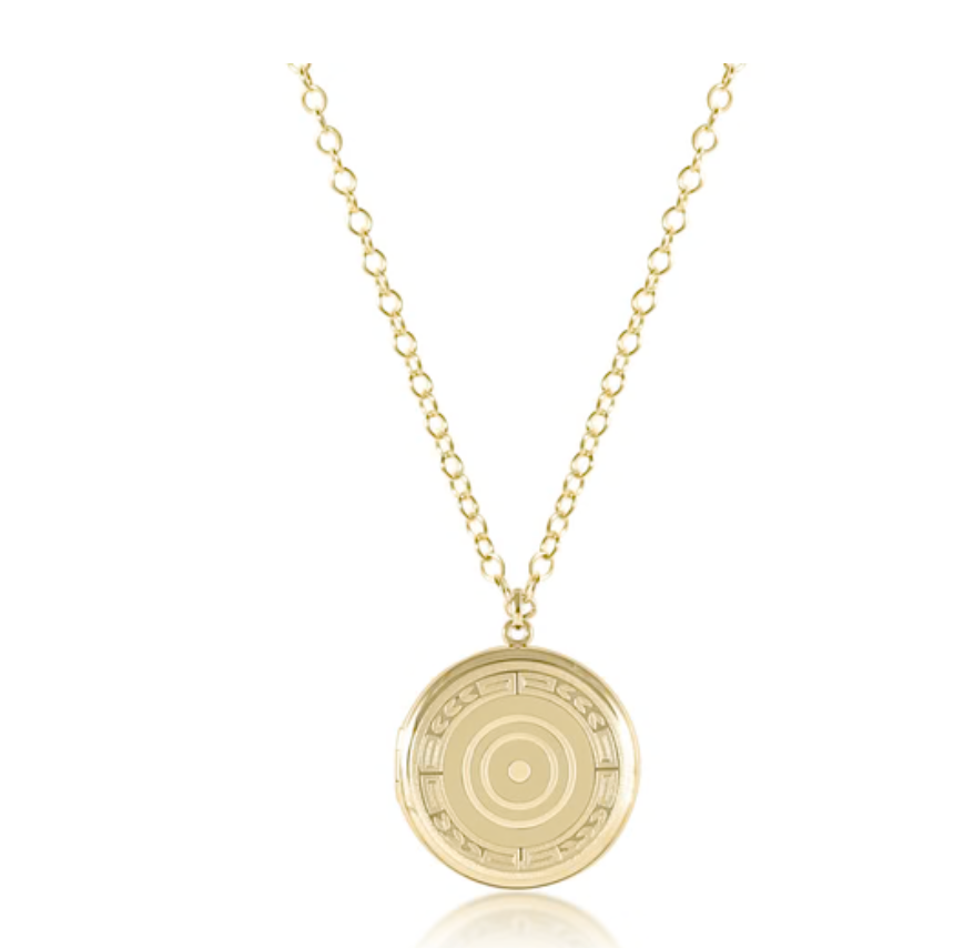 18" Necklace Gold - Cherish Large Locket - Gold