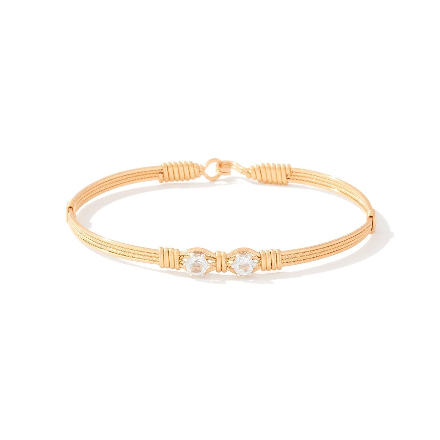 You Are My Sunshine Bracelet - 2 Stones - 14k Gold Artist Wire