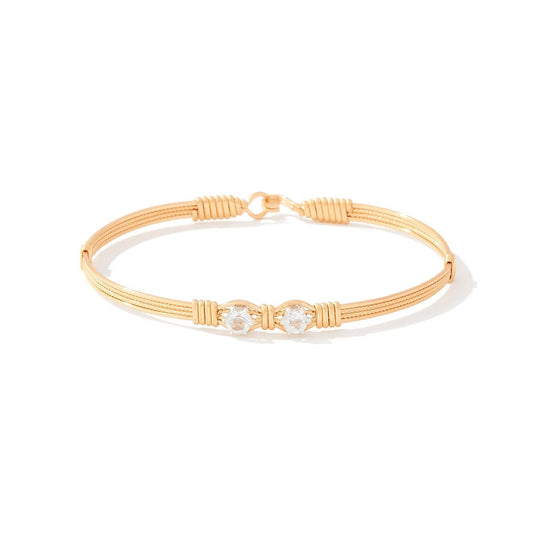 You Are My Sunshine Bracelet - 2 Stones - 14k Gold Artist Wire