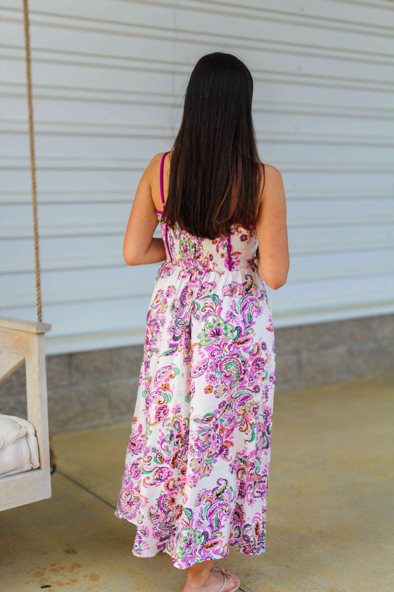 Liliana Paisley Print Midi Dress