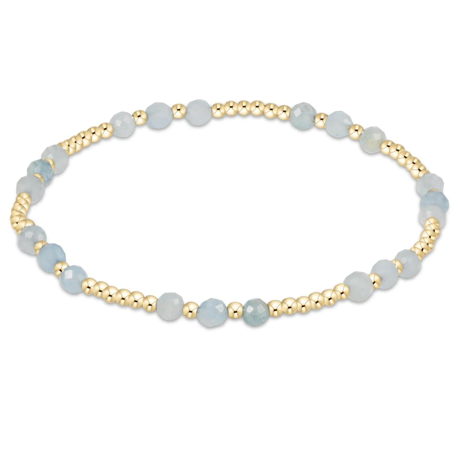 Joy 3mm Bracelet Gold- Aquamarine