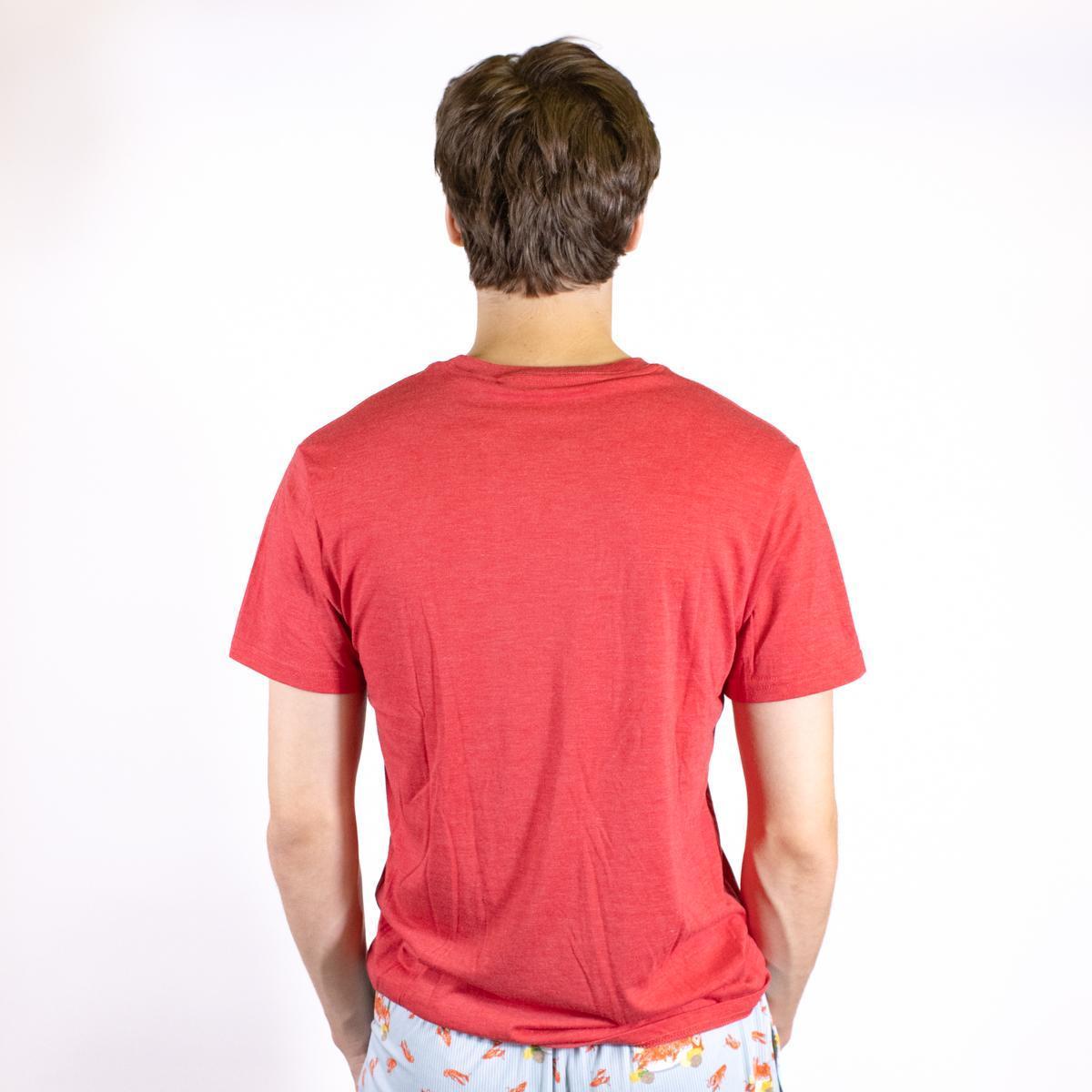 Dark Red Mens Crew Neck Short Sleeve T-Shirt