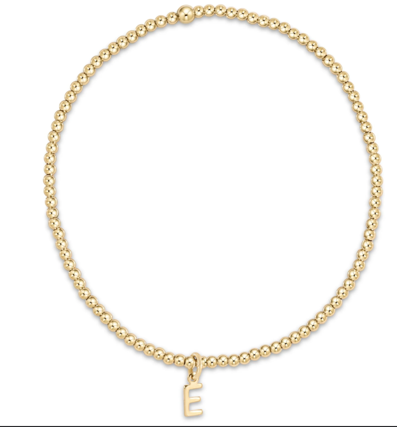 Classic Gold 2mm Bead Bracelet - Respect Gold Charm - Y