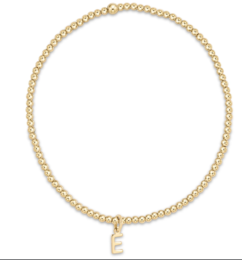 Classic Gold 2mm Bead Bracelet - Respect Gold Charm - V