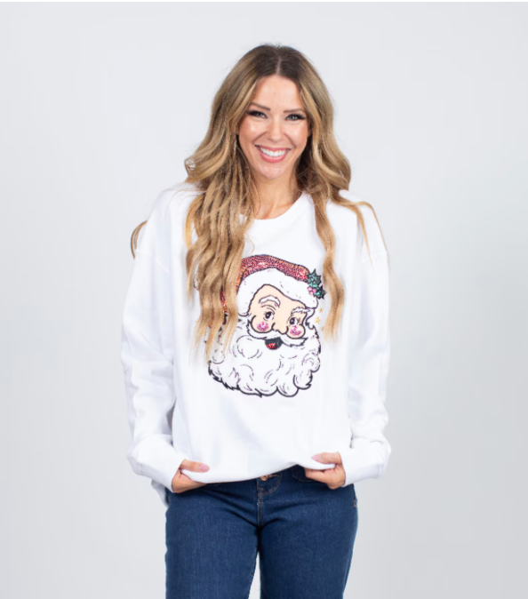 Kids Jolly Pink Santa Sweatshirt