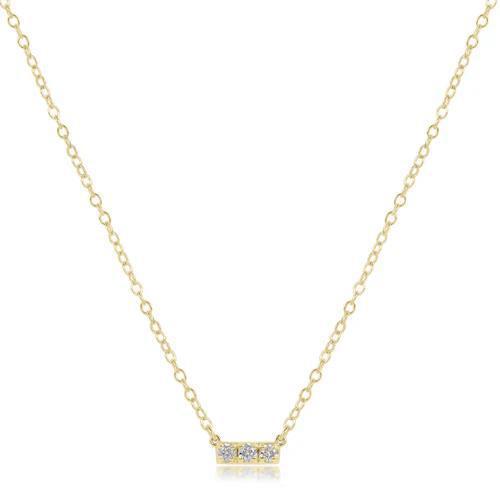 14kt Gold and Dimond Significance Bar Necklace -Three