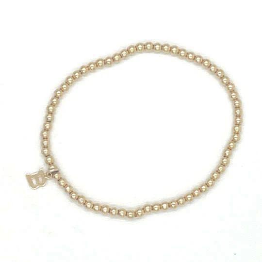 GOLD FILLED INITIAL CHARM WATERPROOF BRACELETS