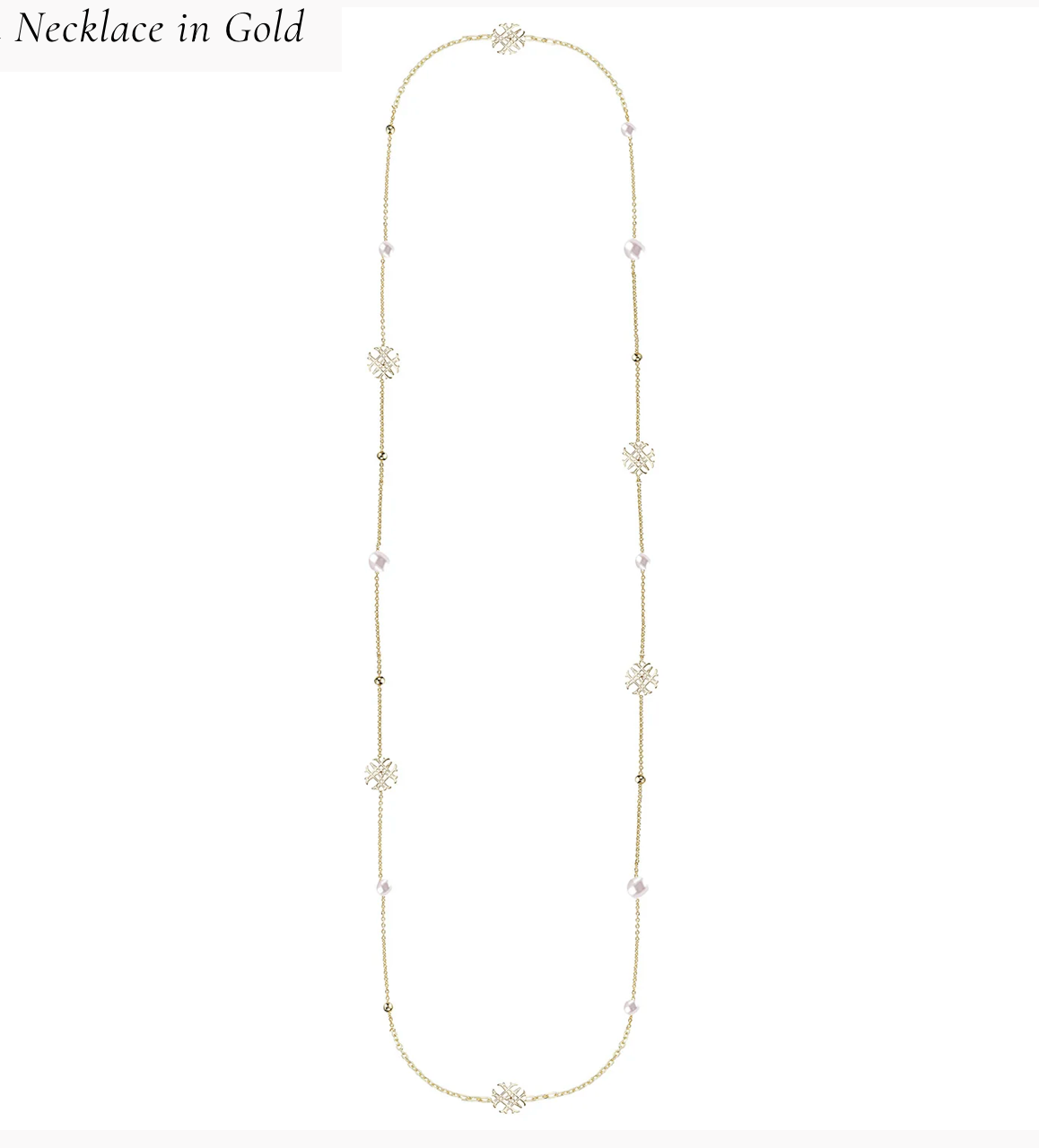 Adorned Pearl Logo Station Necklace