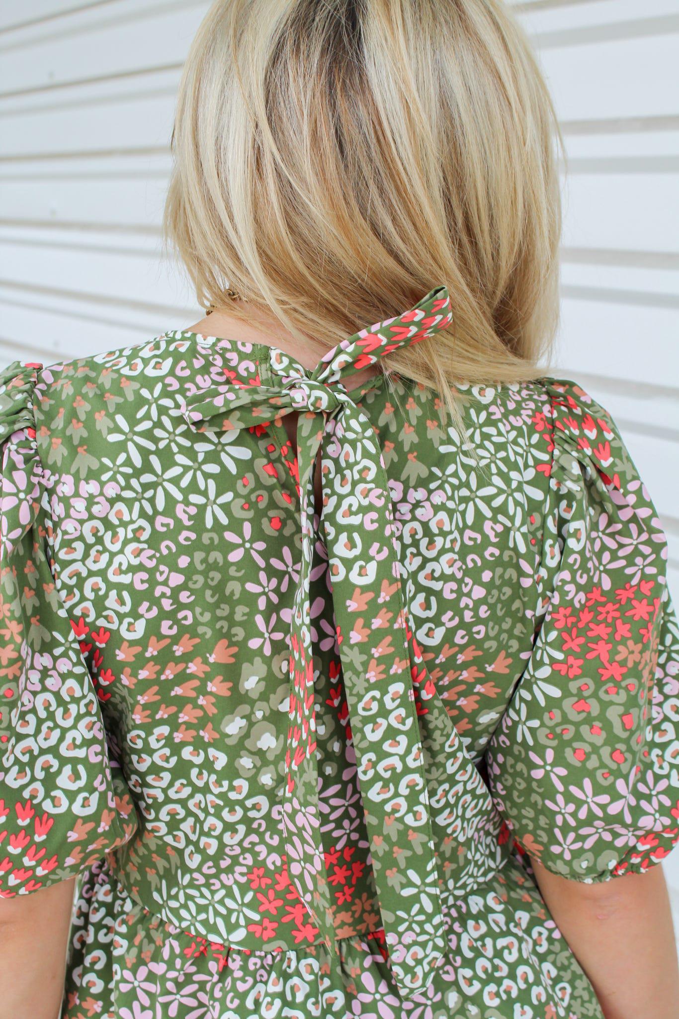 Nina Open Meadows Top - Green