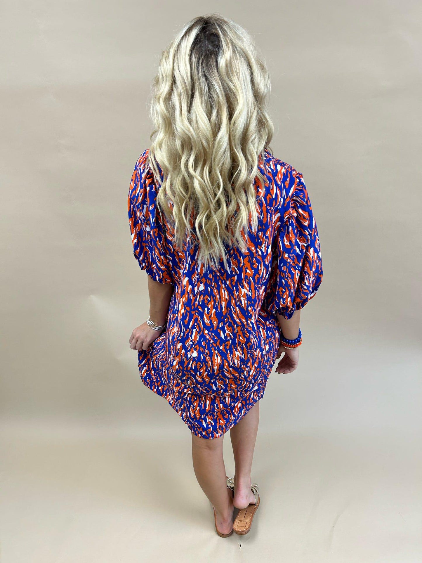 Dress Amelia Tiger Tail Blue/O Extra Small