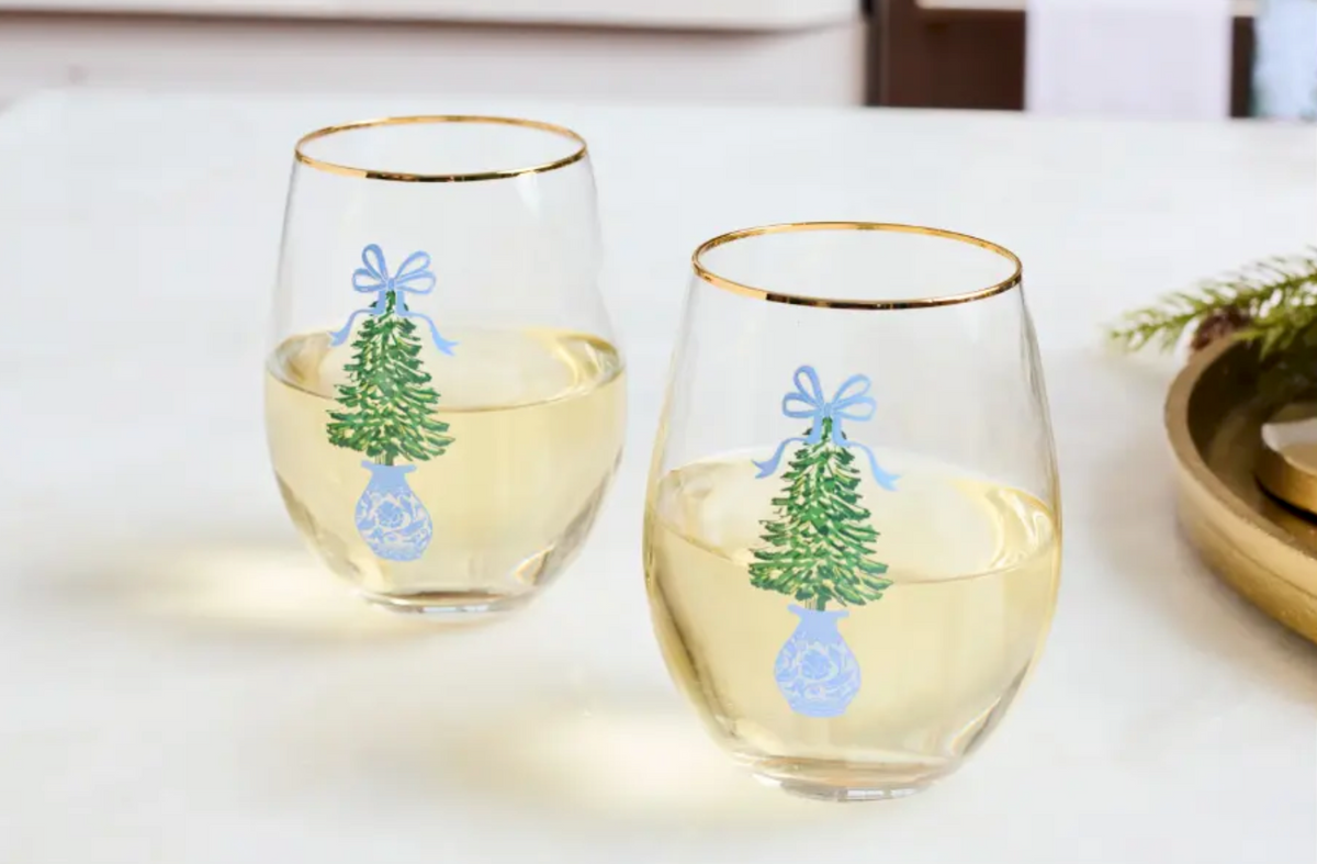 Wine Glass Winter Pines