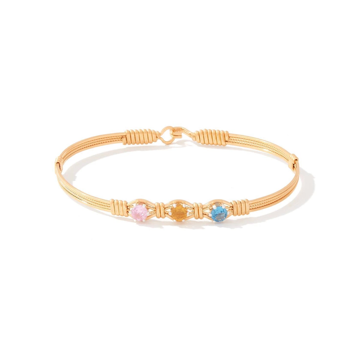 You Are My Sunshine Bracelet - 3 Stones - 14k Gold Artist Wire