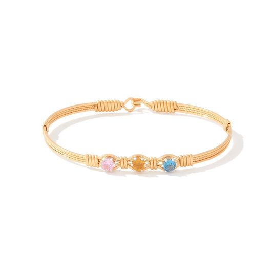You Are My Sunshine Bracelet - 3 Stones - 14k Gold Artist Wire
