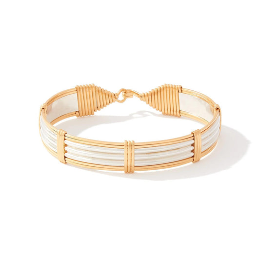 Strength From Within Bracelet - Sterling Silver Bar with 14K Gold Artist Wire
