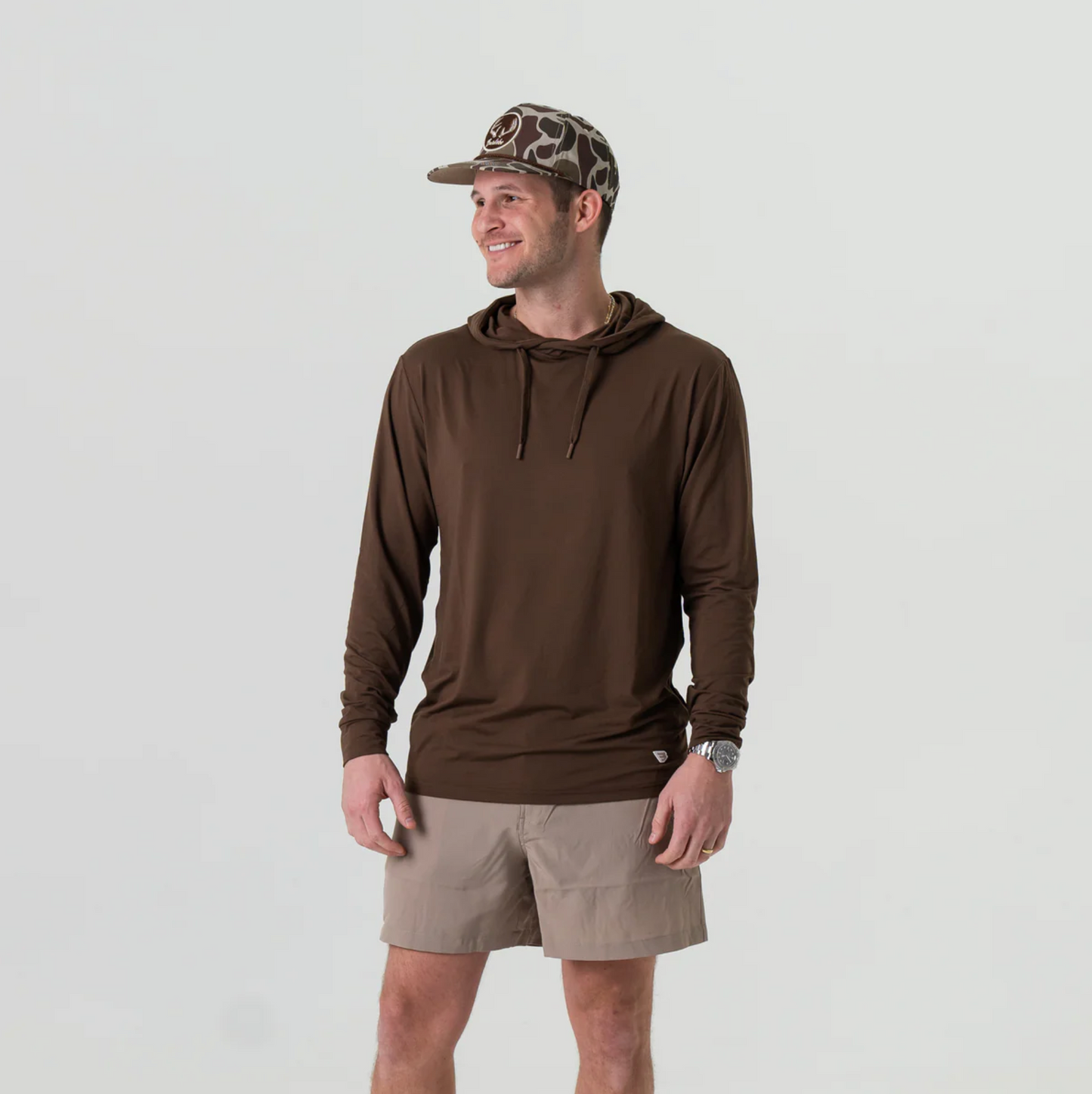 Performance Hoodie - Heather Brown