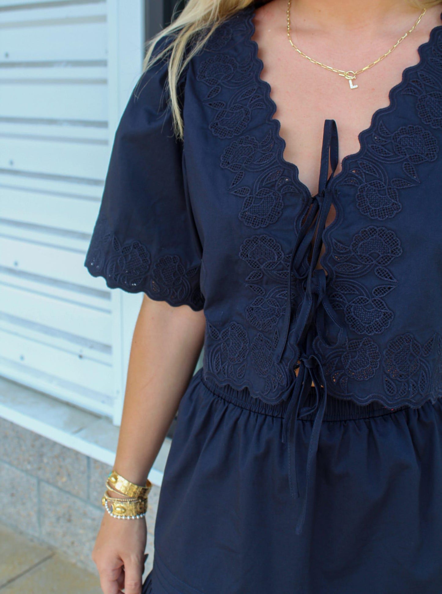 Hailey Navy Blouse