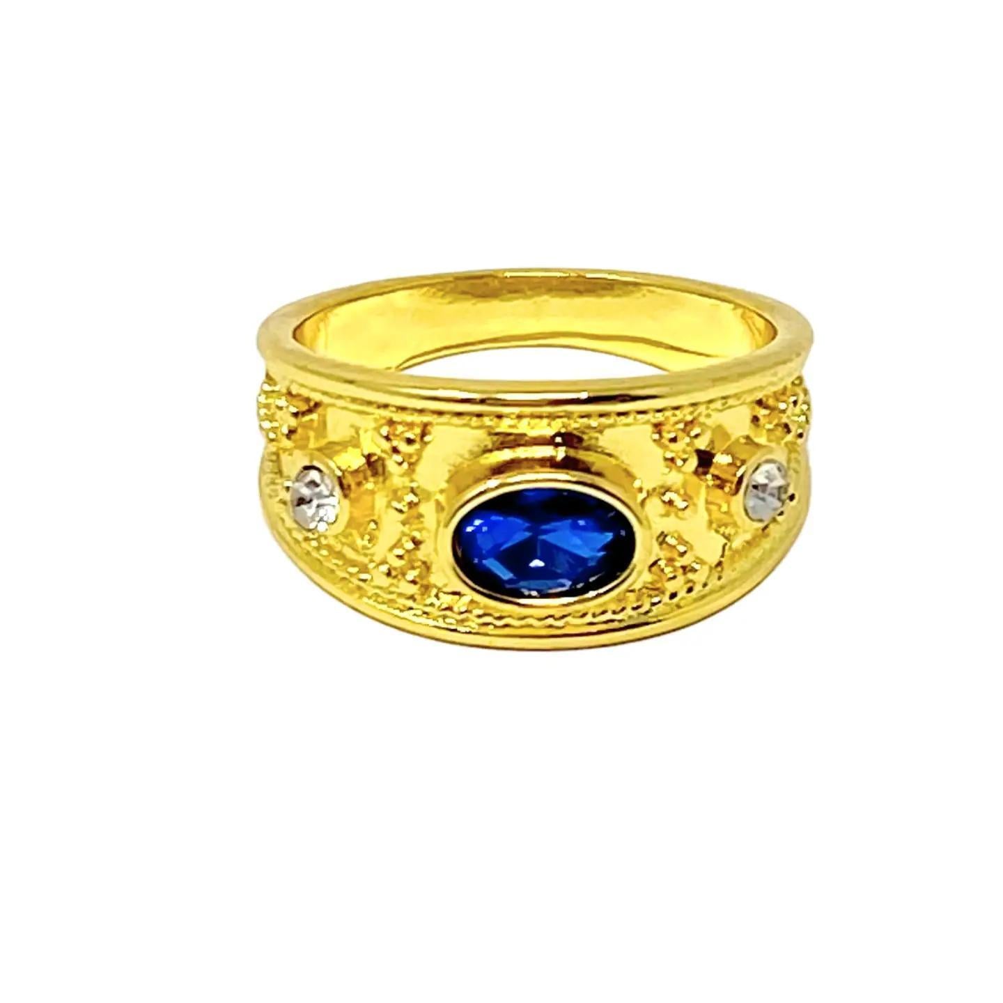 The Royal Ring with Oval Blue Stone