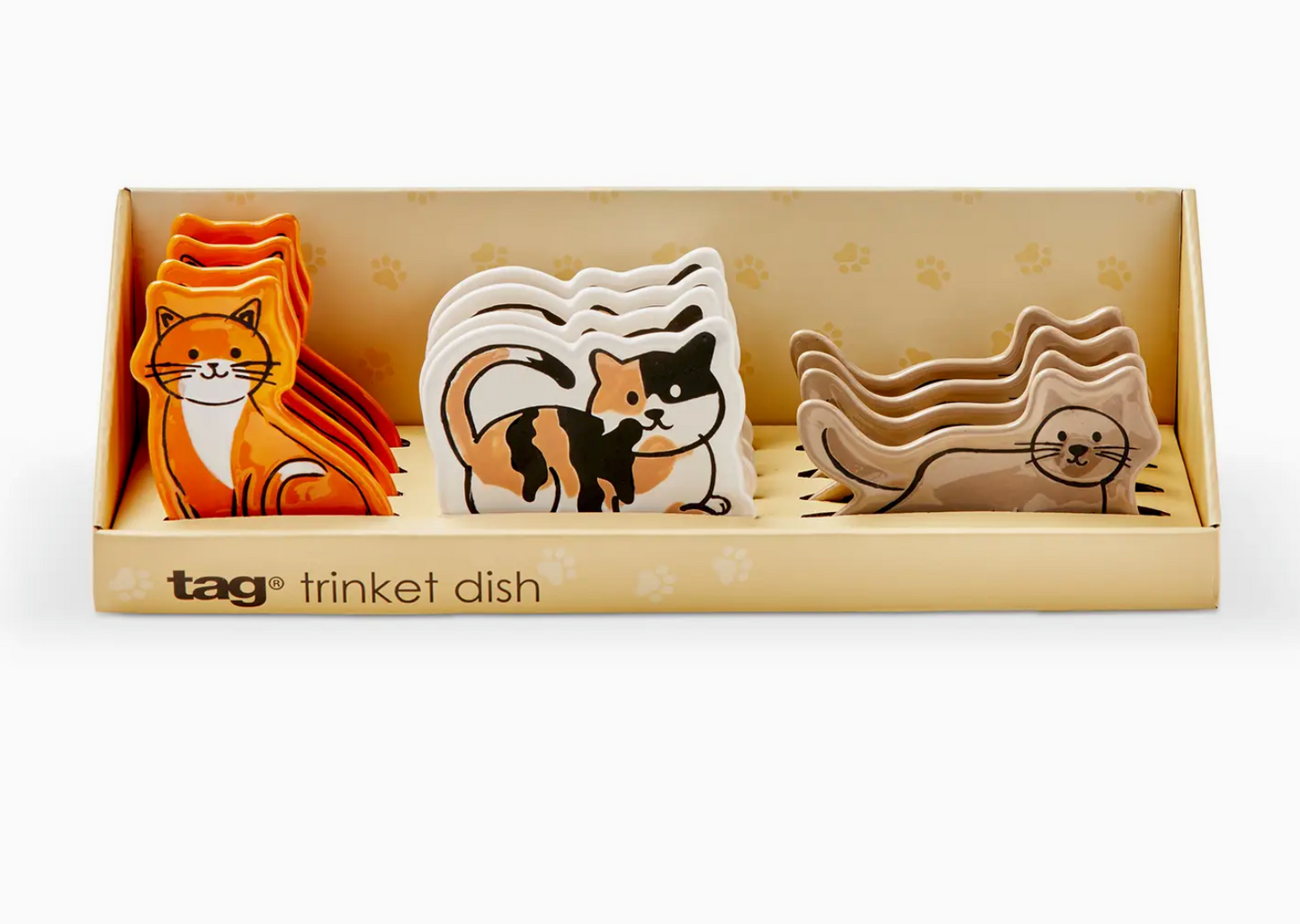 Cat Decorative Earthenware Trinket Plates Multi