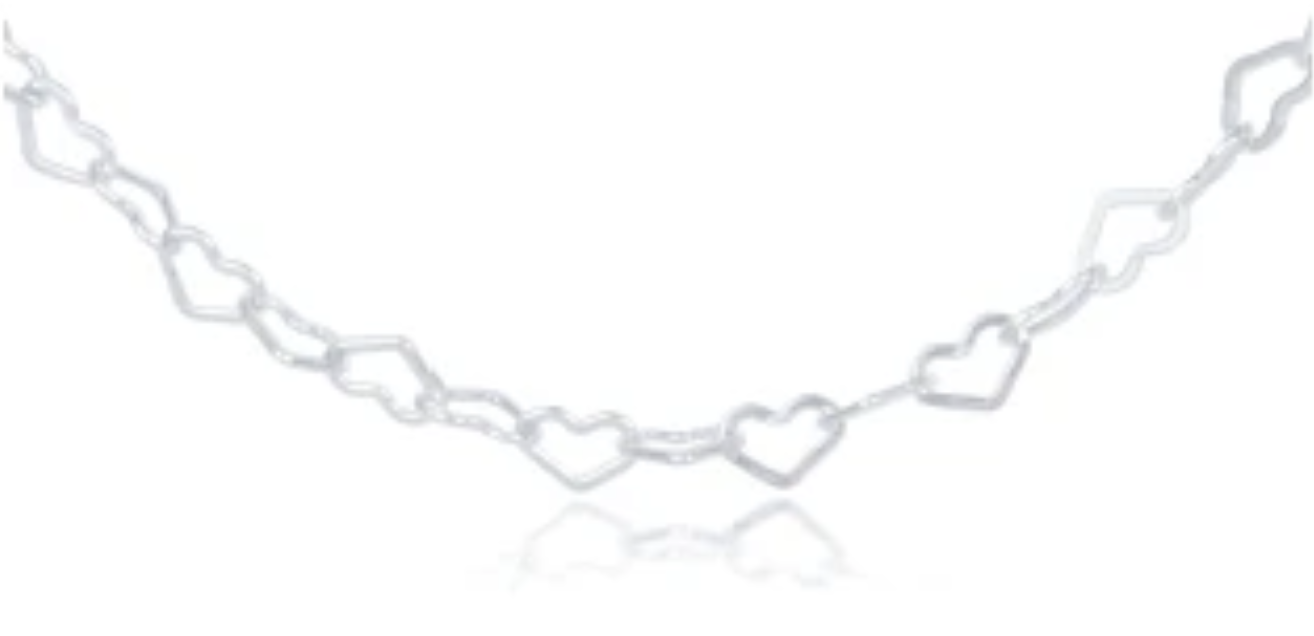 17" Choker Love Chain - Sterling