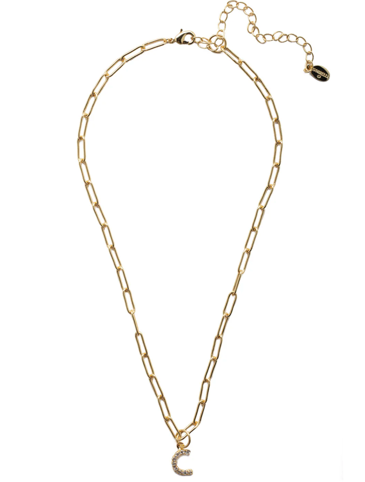 Initial Paperclip Pendant Necklace