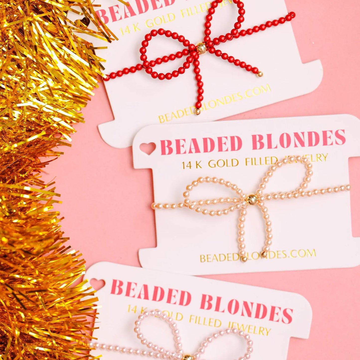 Pink Pearl Bow Bracelet