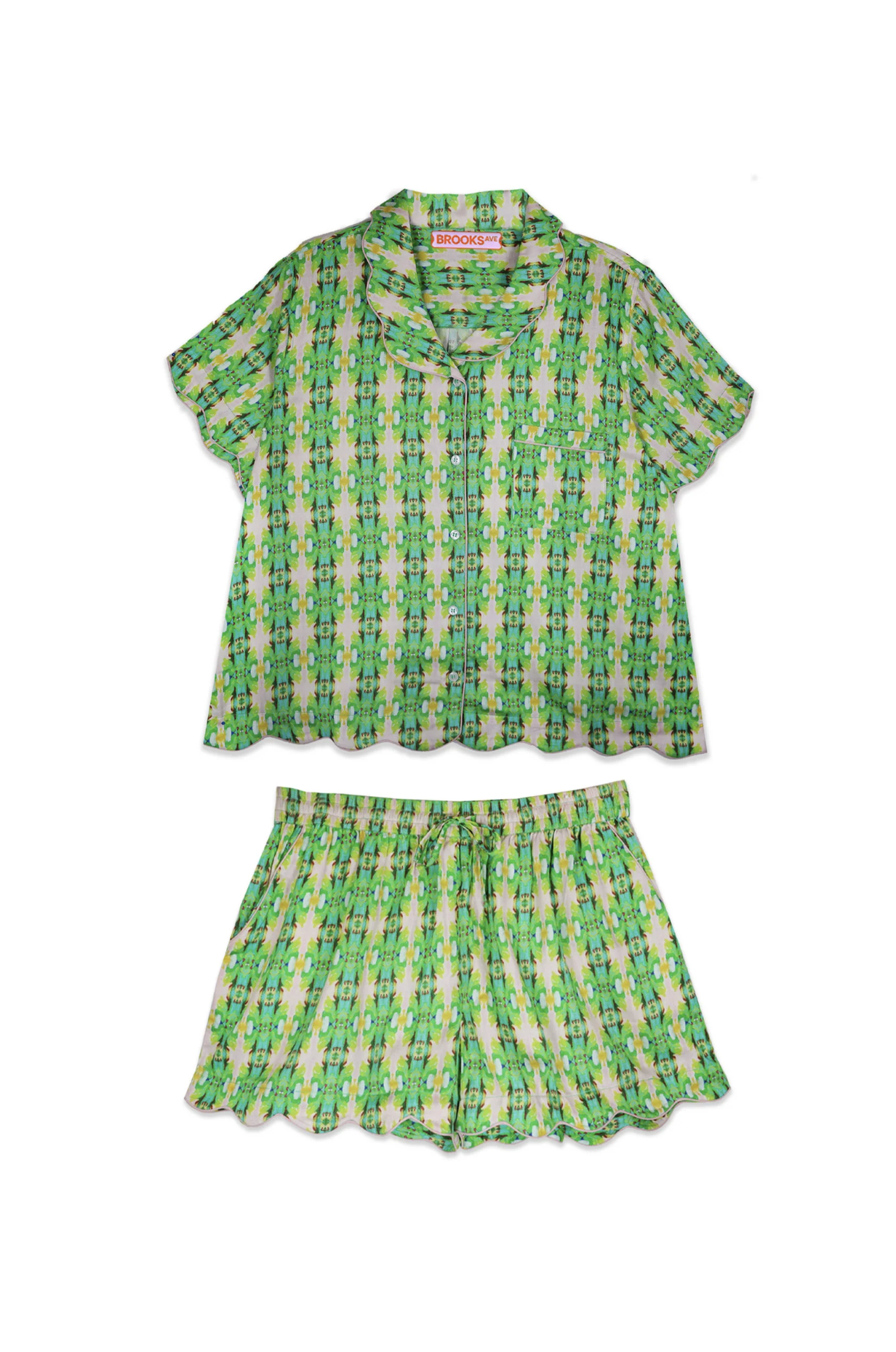 Scalloped Pajama Set Short