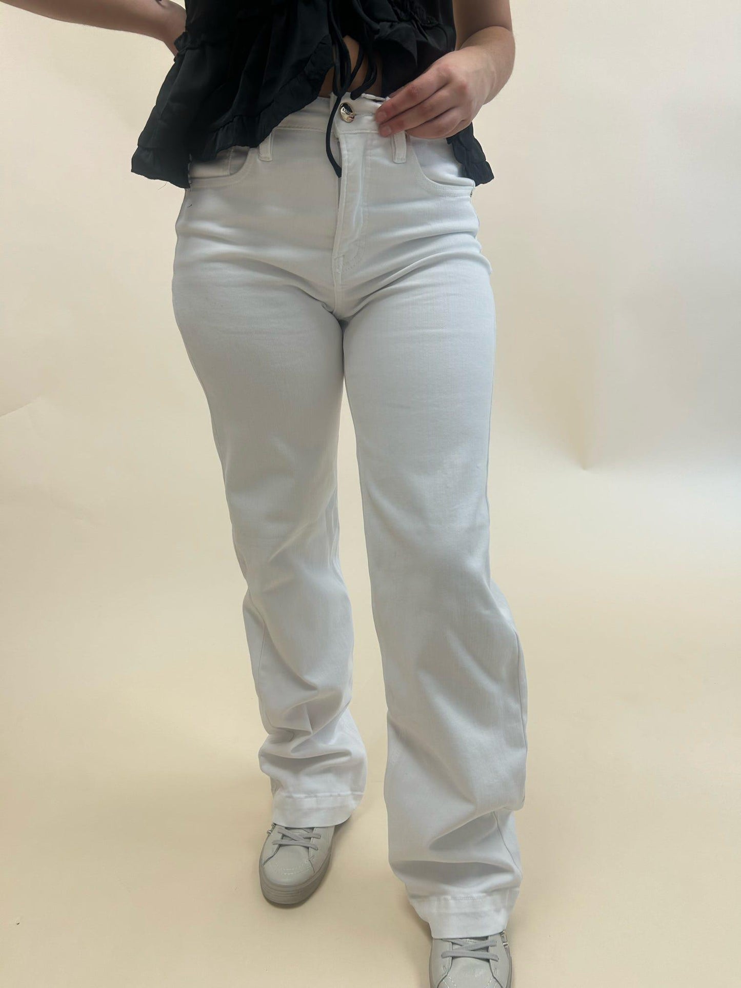 White Straight Leg Jeans