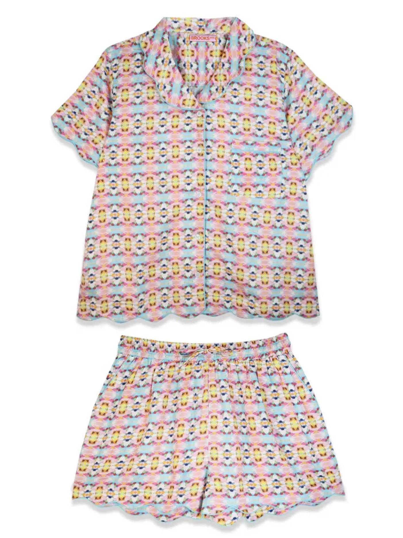 Scalloped Pajama Set Short