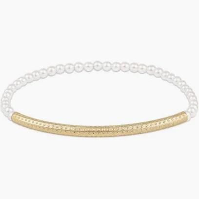 Bliss Bar Textured Pearl 3mm Bracelet