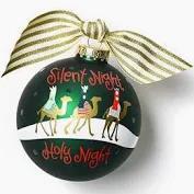 SILENT NIGHT ROUND GLASS ORNAMENT