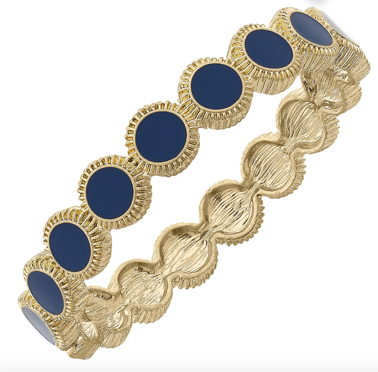 Bianca Enamel Disc Hinge Bangle